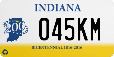 IN license plate 045KM