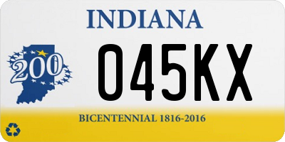 IN license plate 045KX