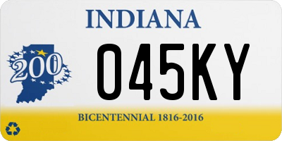 IN license plate 045KY