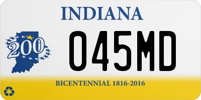 IN license plate 045MD