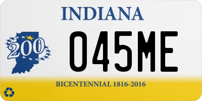 IN license plate 045ME