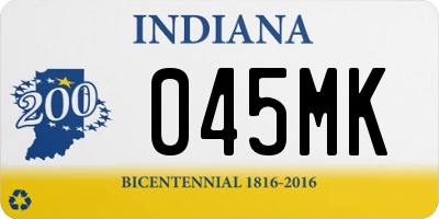 IN license plate 045MK