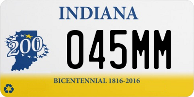 IN license plate 045MM