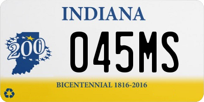 IN license plate 045MS