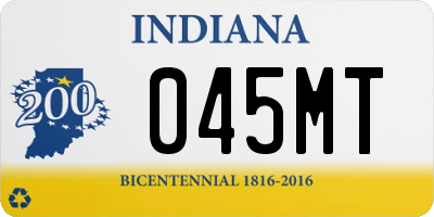 IN license plate 045MT