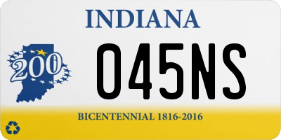 IN license plate 045NS