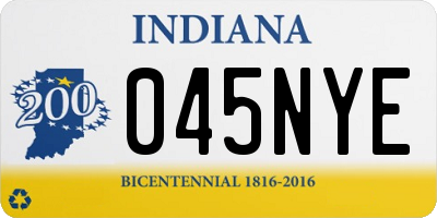 IN license plate 045NYE