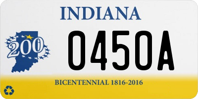 IN license plate 045OA