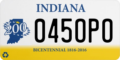IN license plate 045OPO
