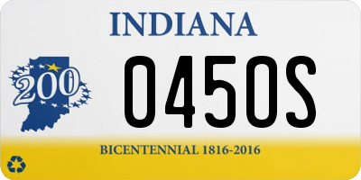 IN license plate 045OS