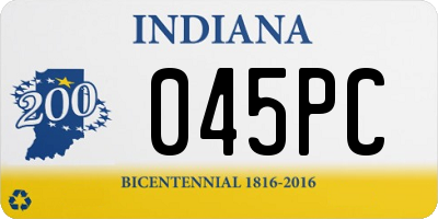 IN license plate 045PC