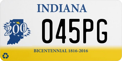 IN license plate 045PG