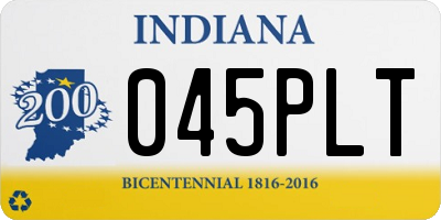 IN license plate 045PLT