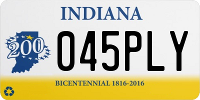 IN license plate 045PLY