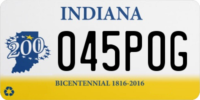 IN license plate 045POG