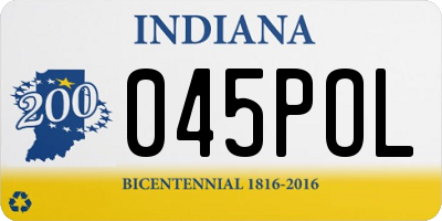 IN license plate 045POL