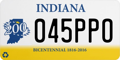 IN license plate 045PPO