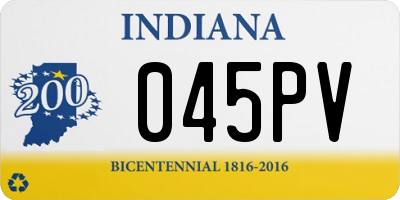 IN license plate 045PV