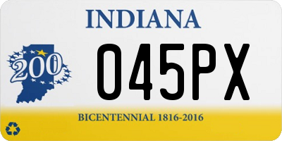 IN license plate 045PX