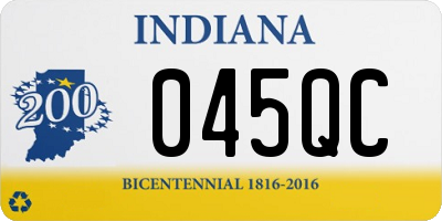 IN license plate 045QC