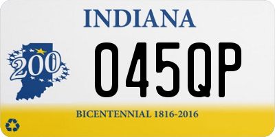 IN license plate 045QP