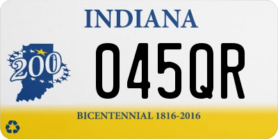 IN license plate 045QR