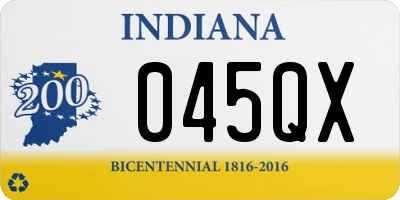 IN license plate 045QX