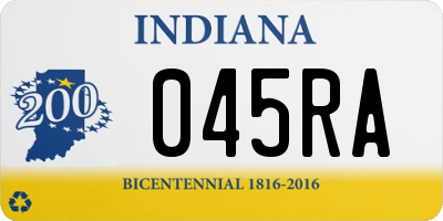 IN license plate 045RA