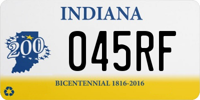 IN license plate 045RF