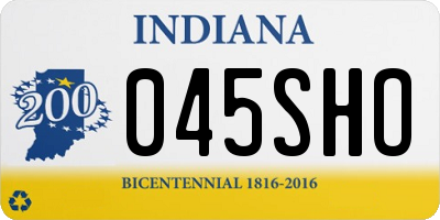IN license plate 045SHO