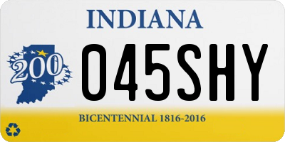 IN license plate 045SHY