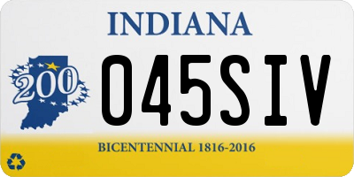 IN license plate 045SIV
