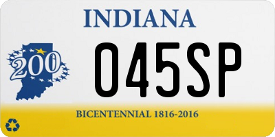 IN license plate 045SP