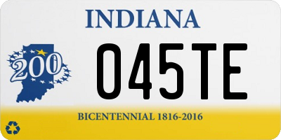 IN license plate 045TE