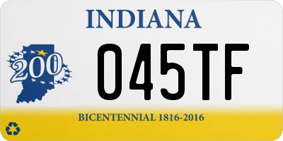 IN license plate 045TF