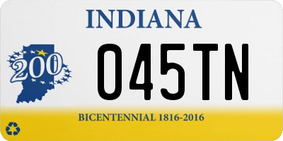 IN license plate 045TN