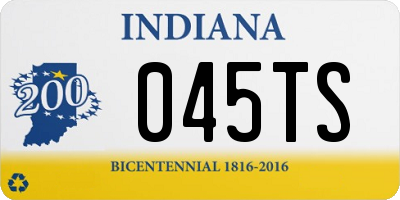 IN license plate 045TS