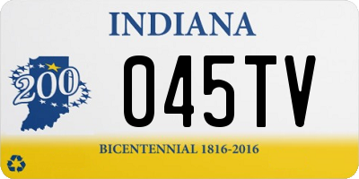 IN license plate 045TV