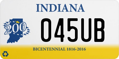 IN license plate 045UB