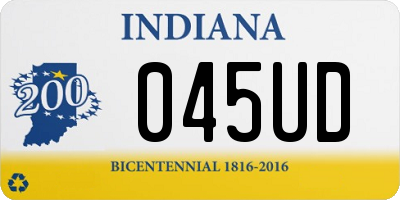 IN license plate 045UD