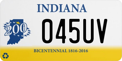 IN license plate 045UV