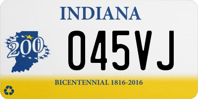 IN license plate 045VJ