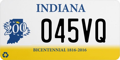 IN license plate 045VQ