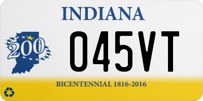 IN license plate 045VT