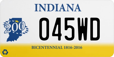 IN license plate 045WD