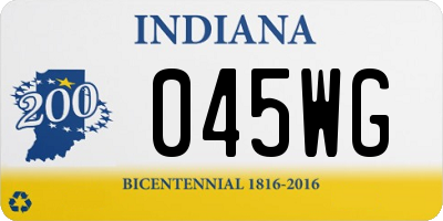 IN license plate 045WG