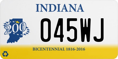 IN license plate 045WJ