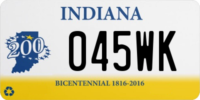 IN license plate 045WK