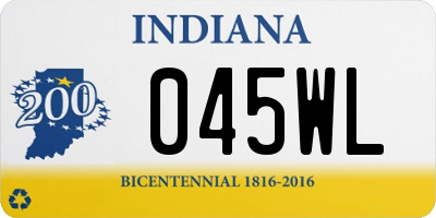IN license plate 045WL
