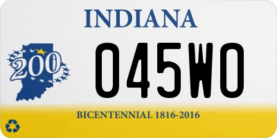 IN license plate 045WO